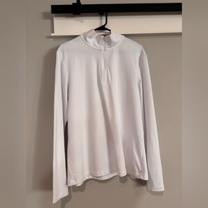 Alo Yoga Men’s White Quarter Zip Pullover – Size Medium – Like New